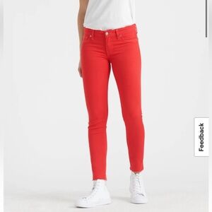 NEW with TAG MSRP 89.50 LUCKY BRAND holiday Stella Skinny Red Chew Ankle Jean